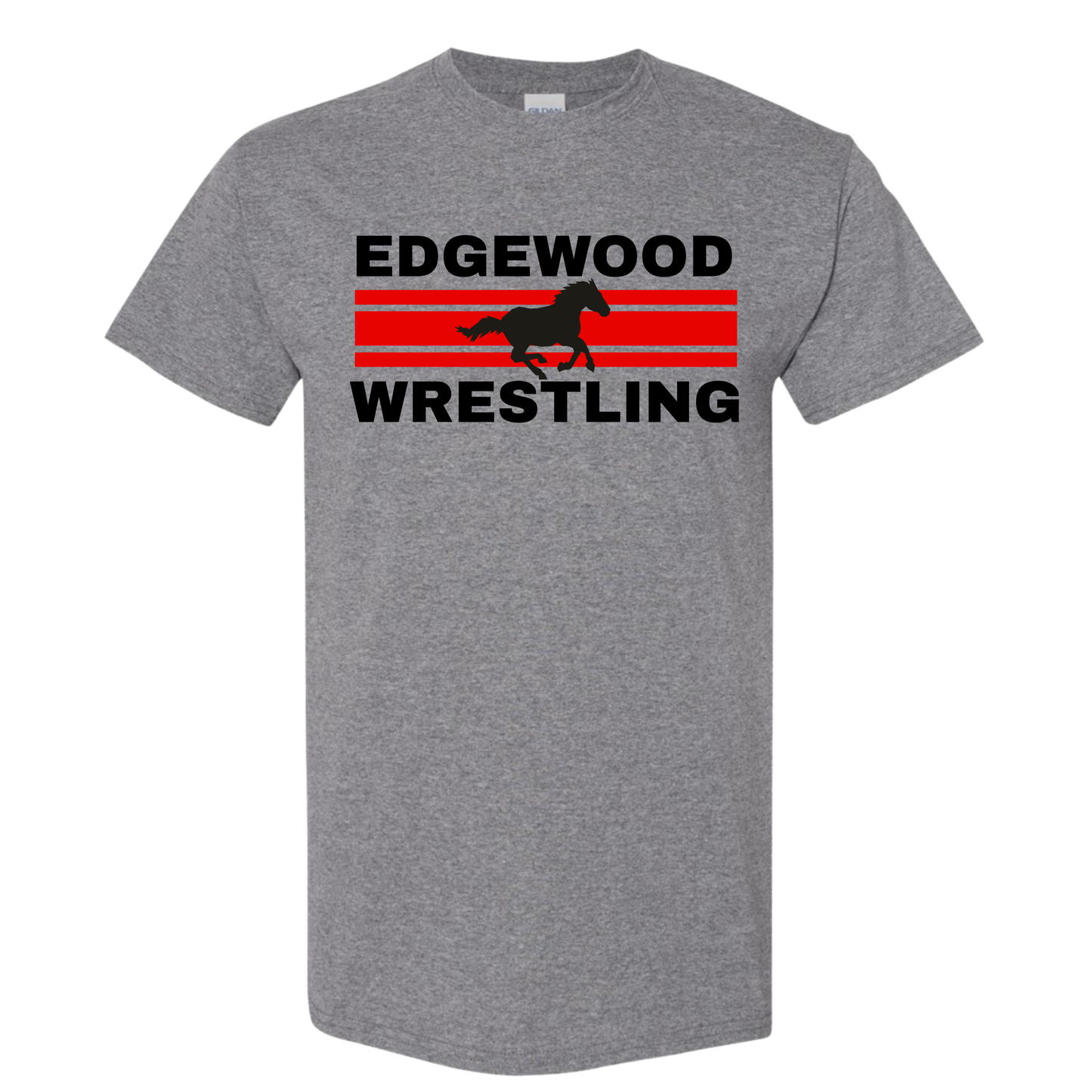 Edgewood Wrestling Black Mustang Tee
