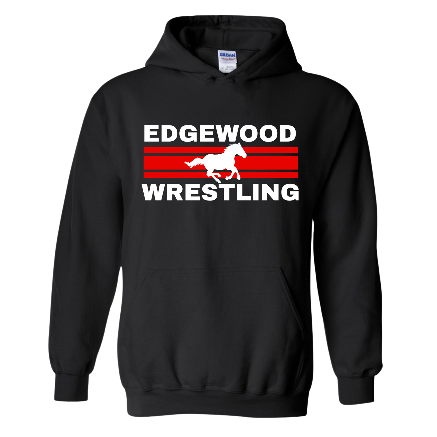 Edgewood Wrestling White Mustang Hoodie