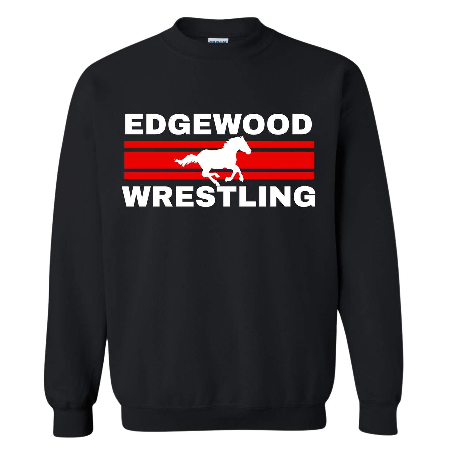 Edgewood Wrestling White Mustang Sweatshirt