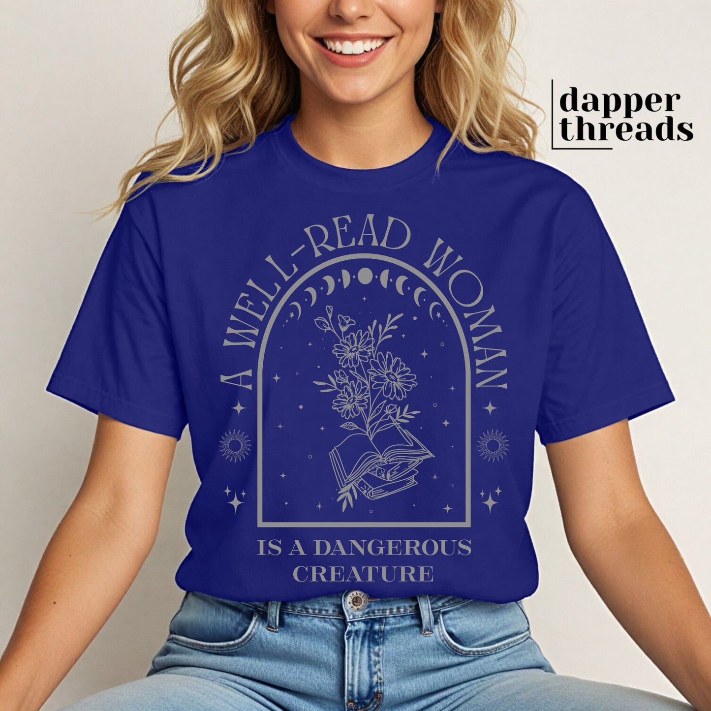 A Well Read Woman Book Bouquet Tee