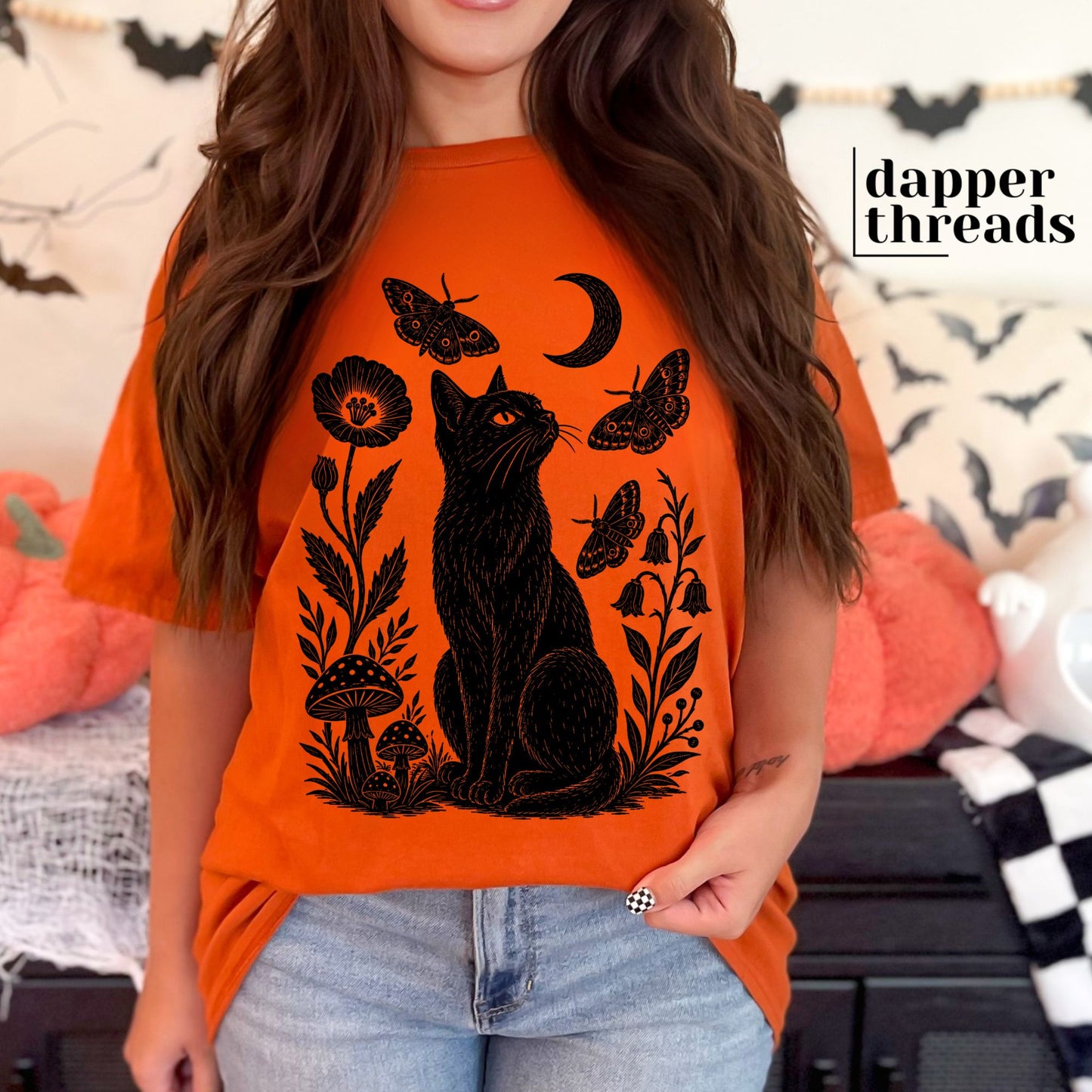 Black Cat Moth Botanicals Tee
