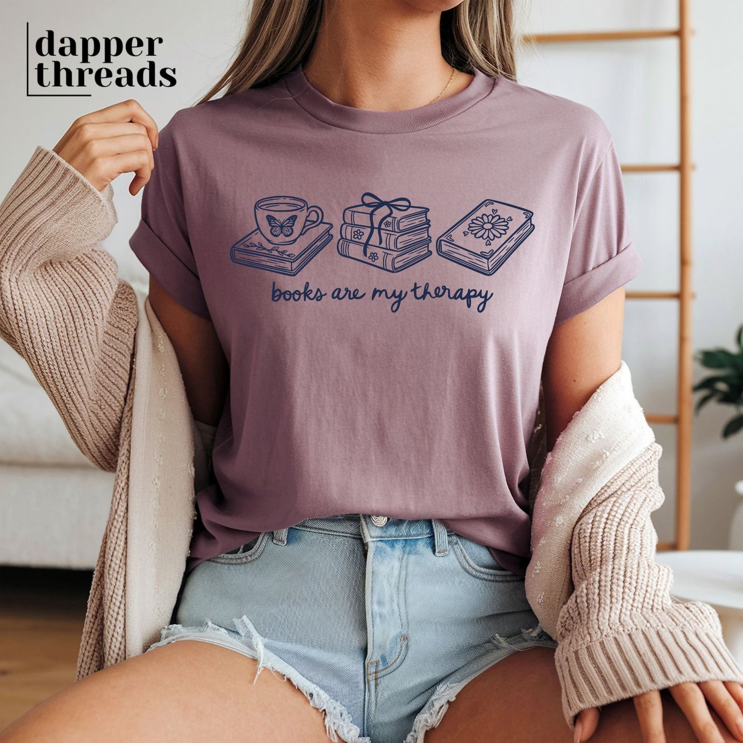 Books Are My Therapy Tee