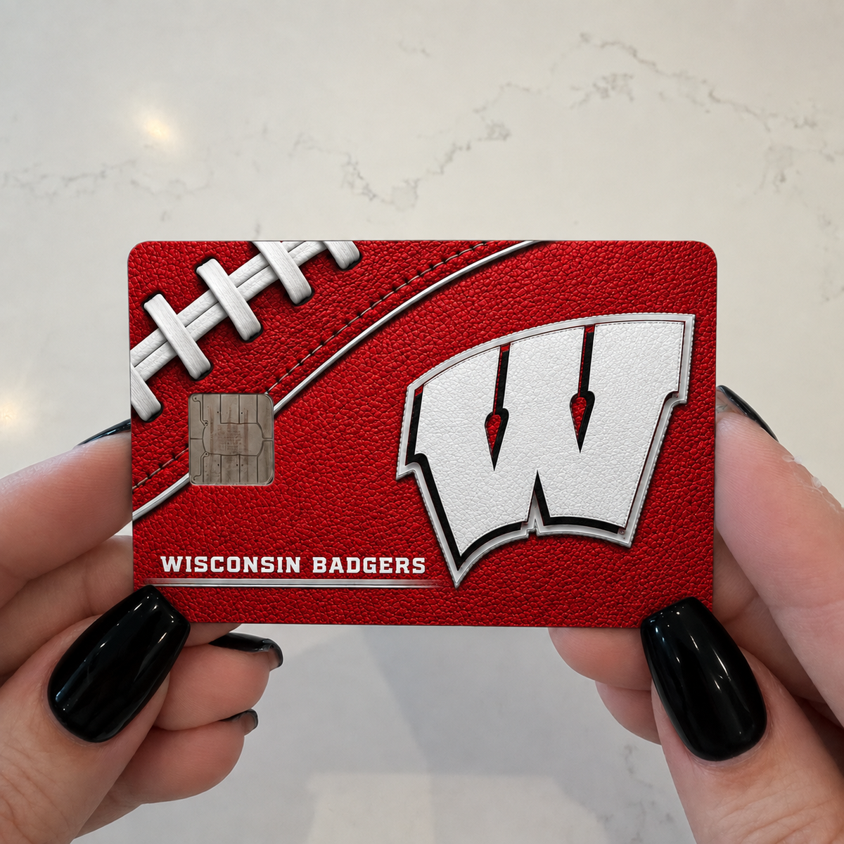 Wisconsin Red and White College Football Credit Card Skin