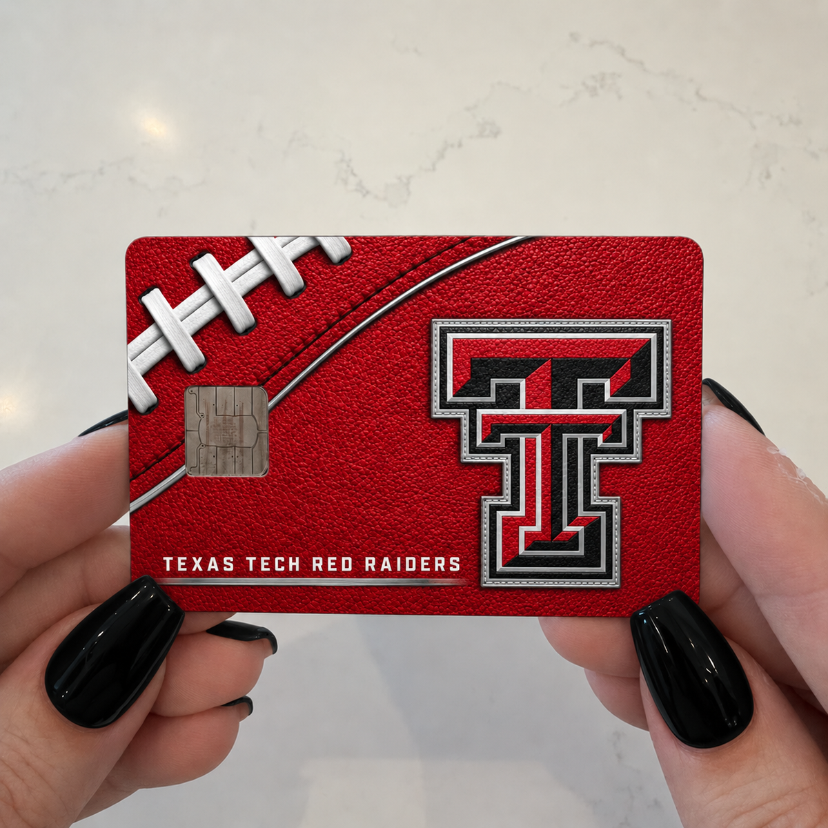 Texas Red and Black College Football Credit Card Skin