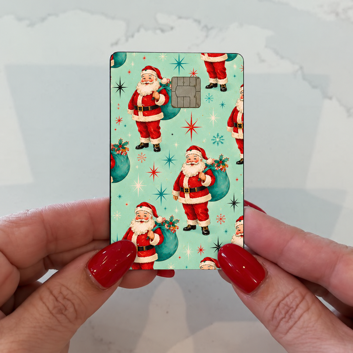 Vintage Santa Gifts Credit Card Skin