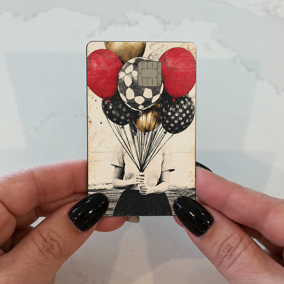 Balloon Lady Credit Card Skin