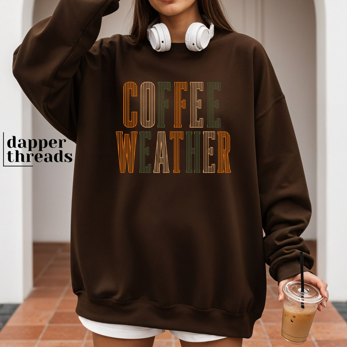 Coffee Weather Stripes Sweatshirt