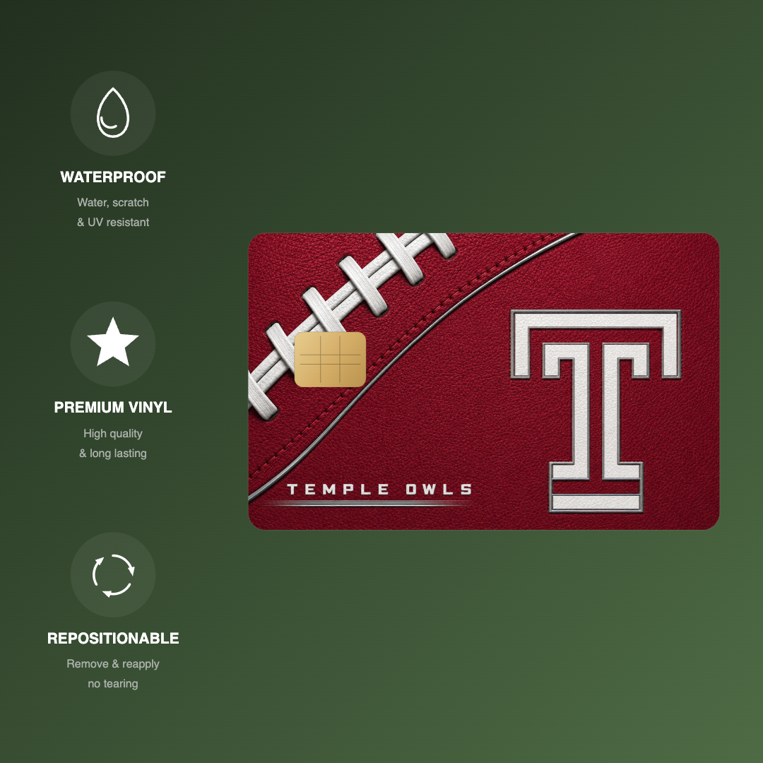 Temple Owls College Football Credit Card Skin