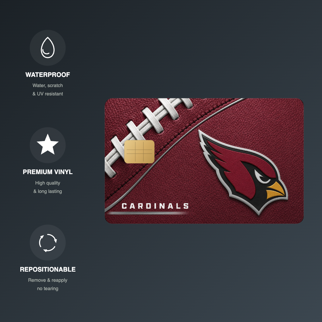 Cardinals Football Credit Card Skin - FREE SHIPPING