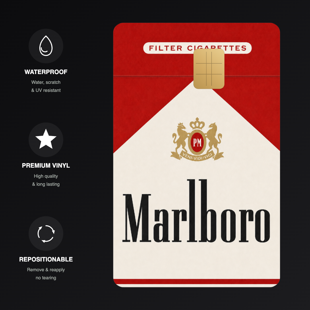 Marlboro Red Cigarette Credit Card Skin - FREE SHIPPING