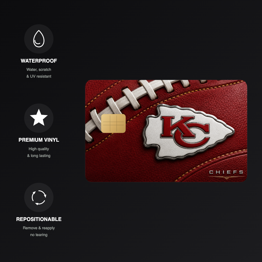 KC Football Credit Card Skin - FREE SHIPPING