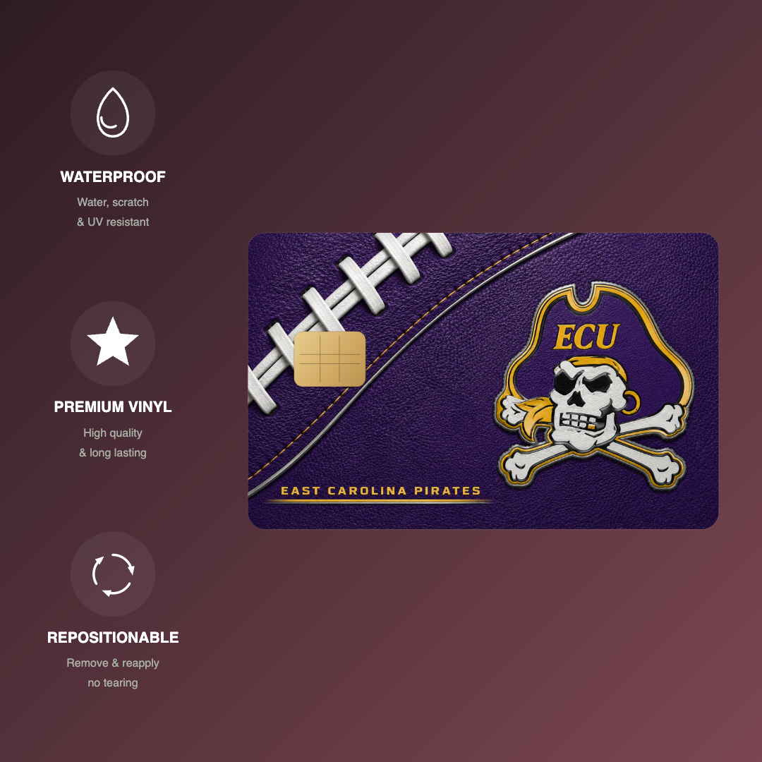Carolina Pirates College Football Credit Card Skin