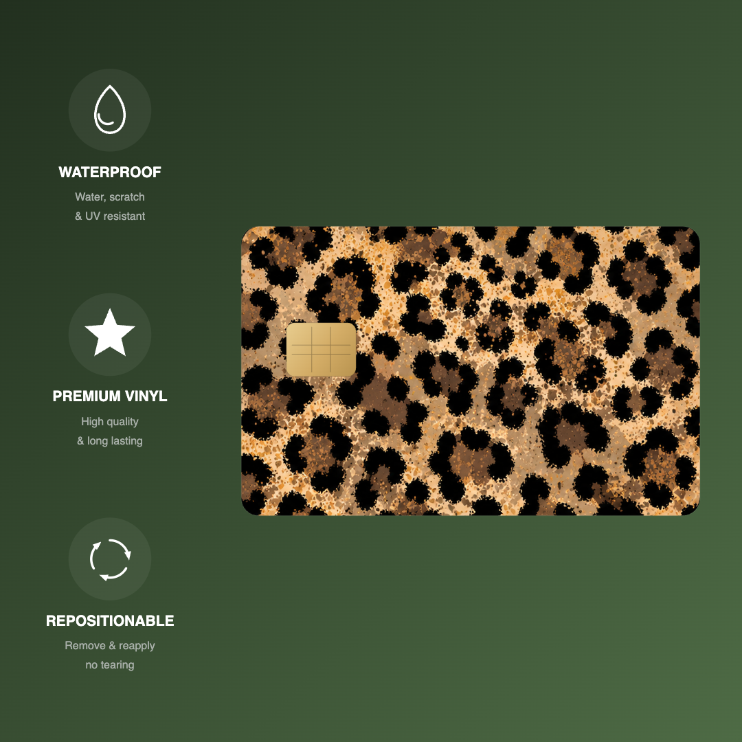 Faux Glitter Leopard Spots Credit Card Skin