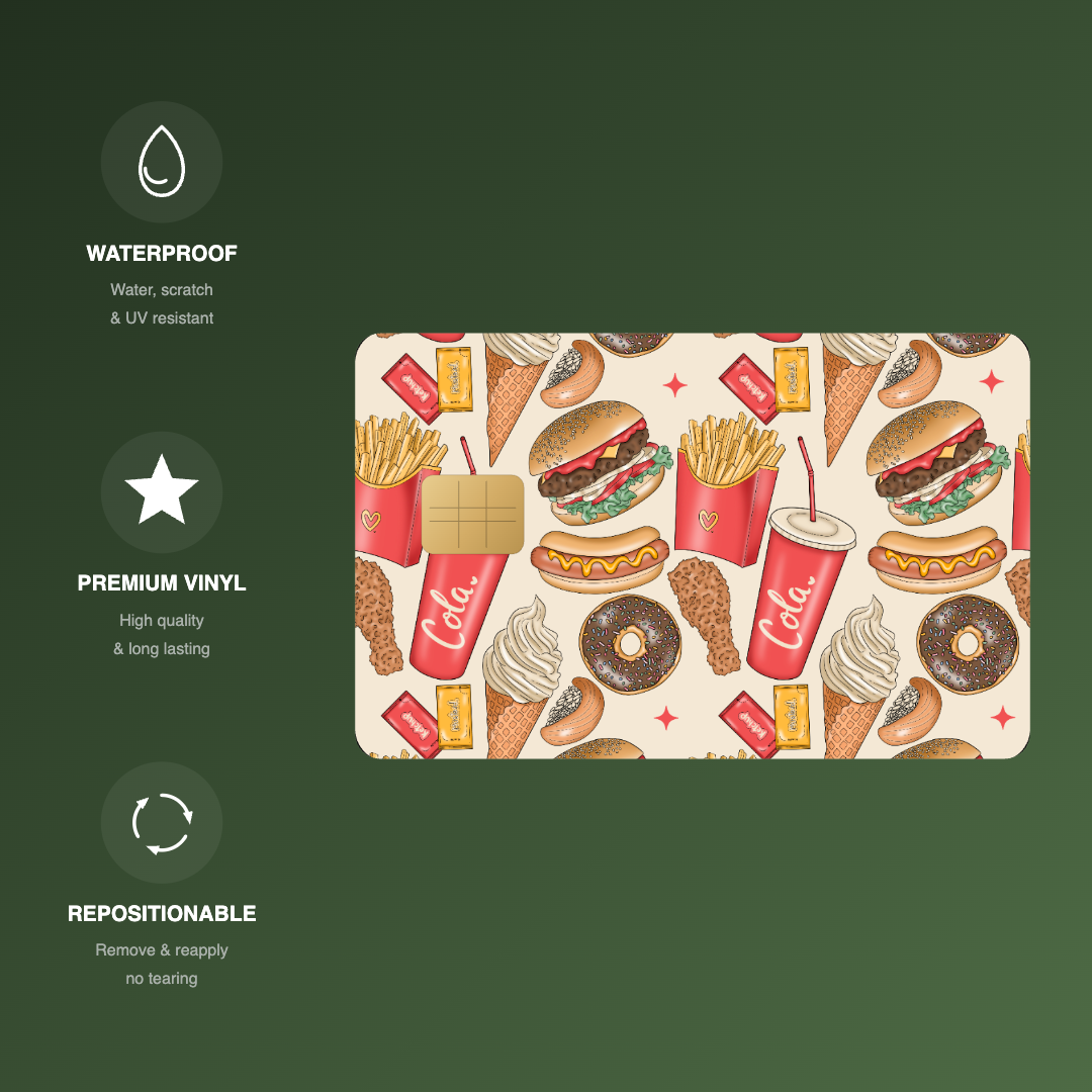 Retro Foods Credit Card Skin - FREE SHIPPING