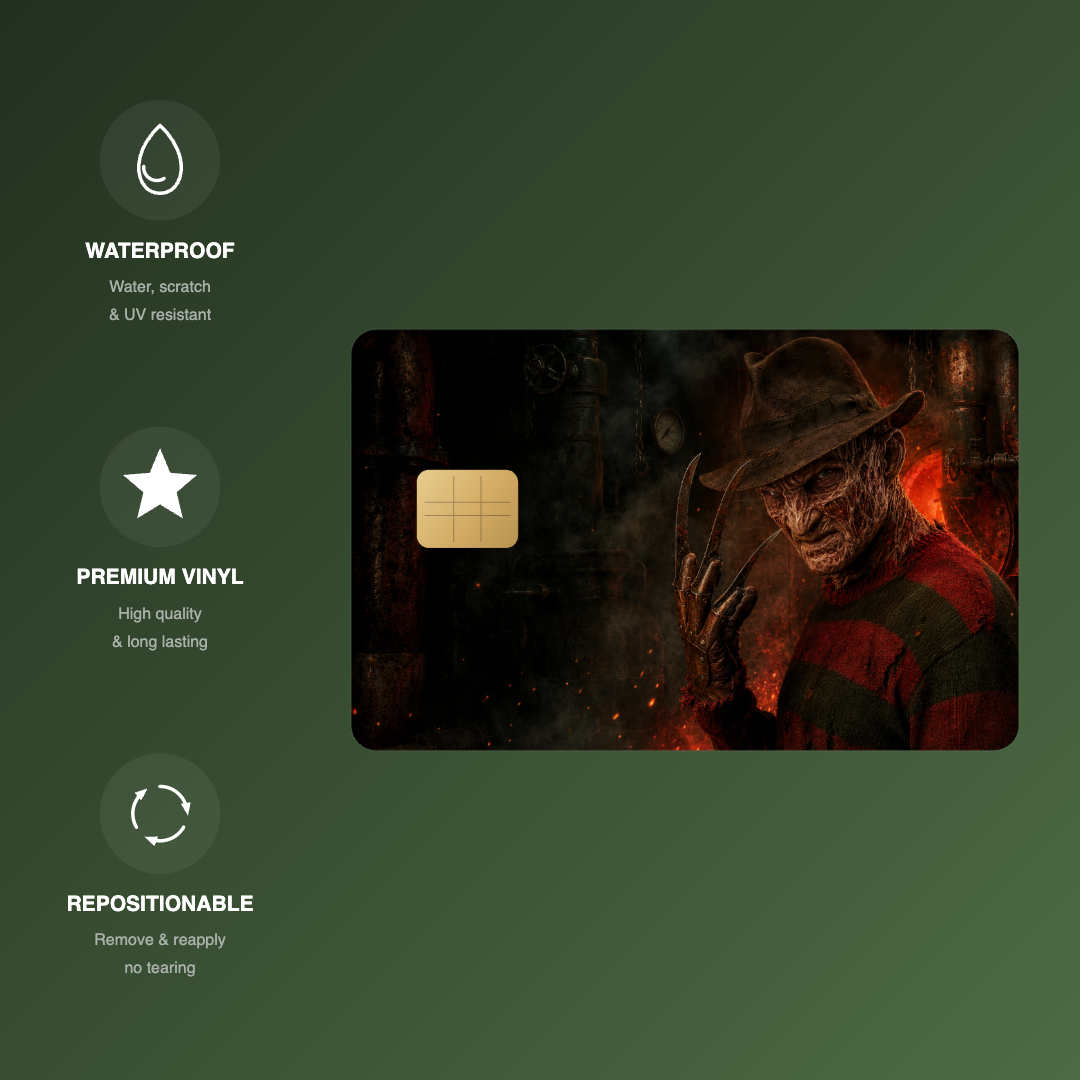 Freddy Nightmare Credit Card Skin - FREE SHIPPING