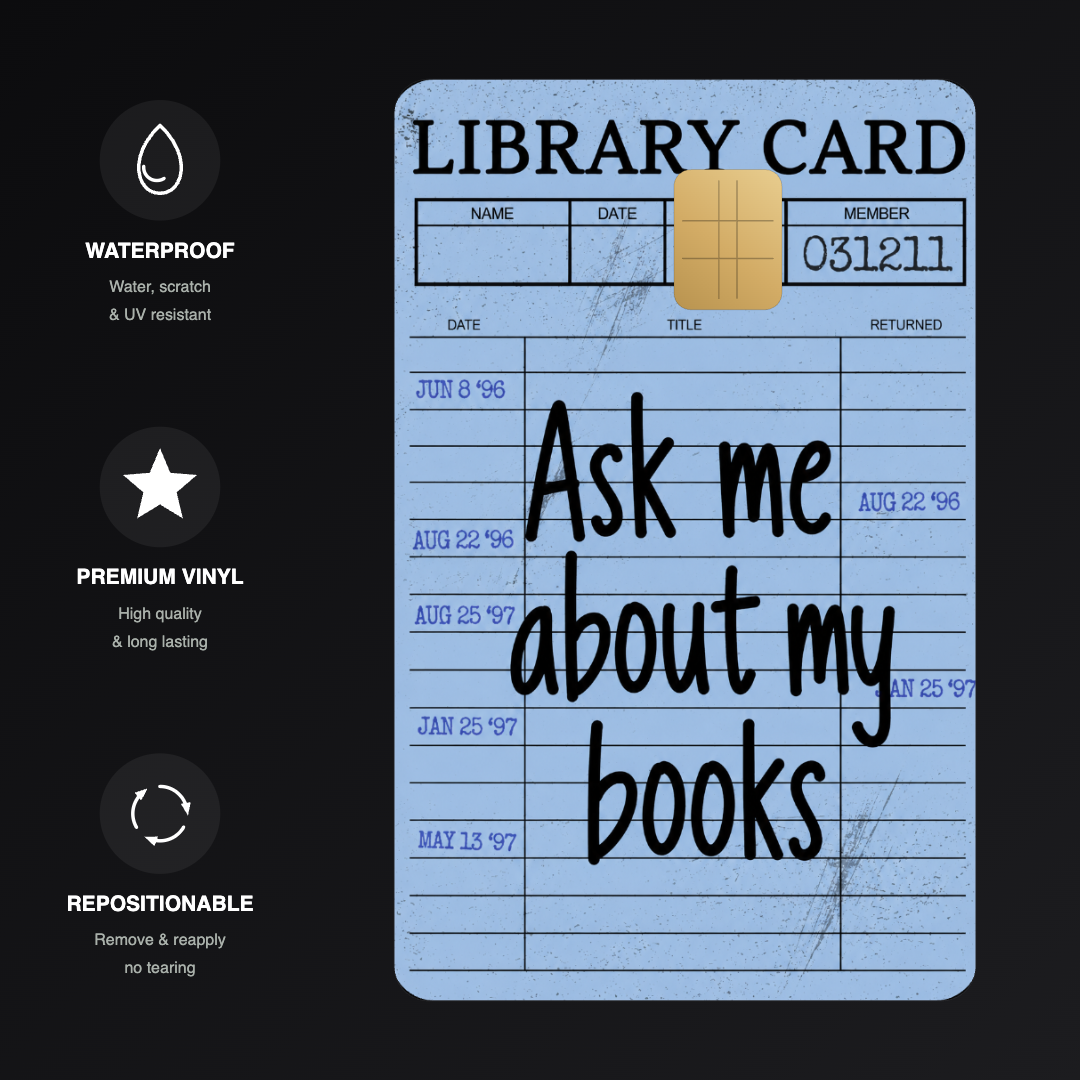 Ask Me About My Books Credit Card Skin