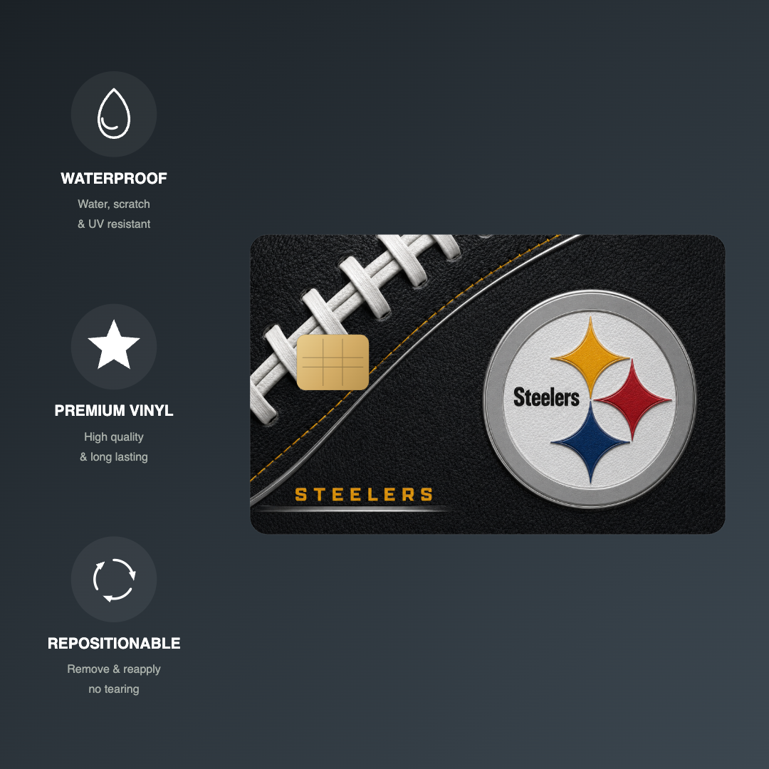 Steelers Football Credit Card Skin - FREE SHIPPING