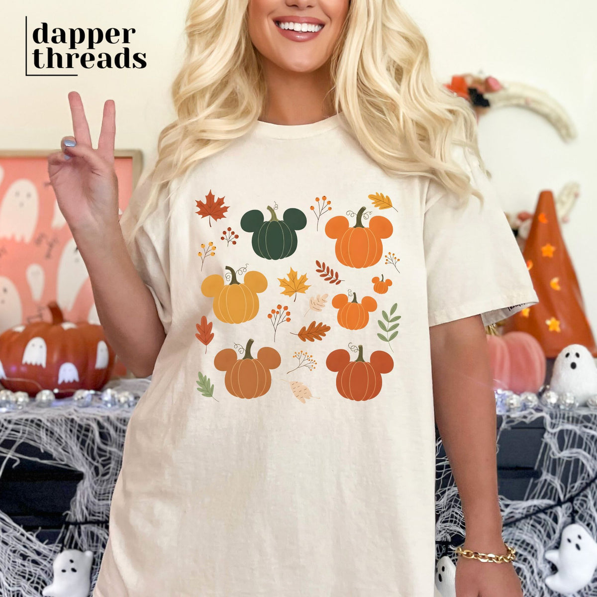 Fall Mouse Head Pumpkins Tee