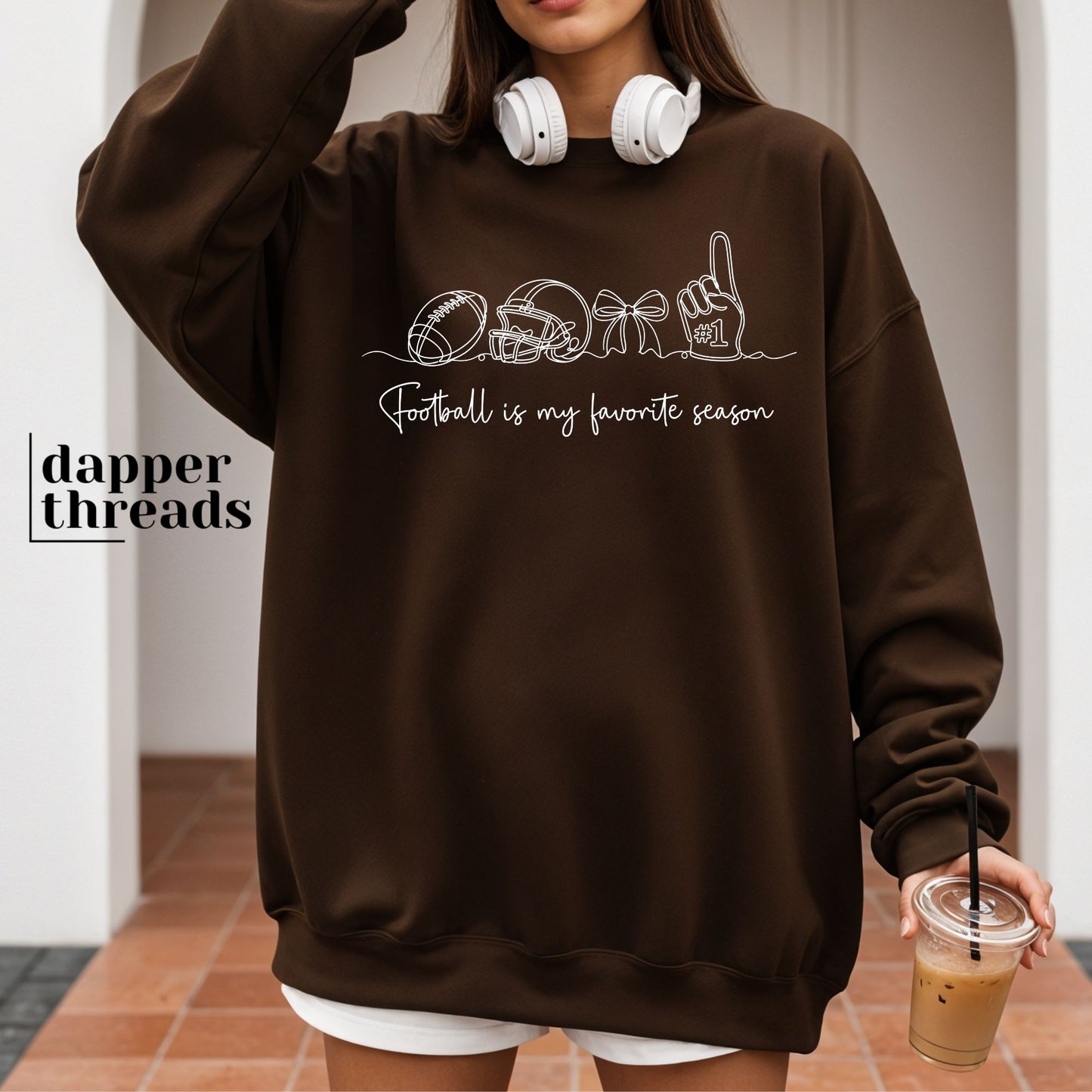 Football Is My Favorite Season Doodle Sweatshirt