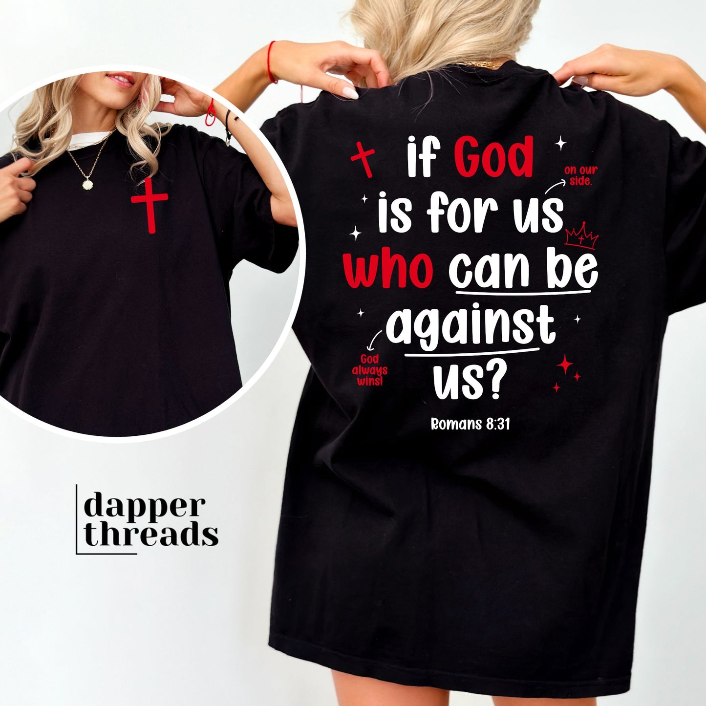 God Is For Us With Pocket Accent Tee