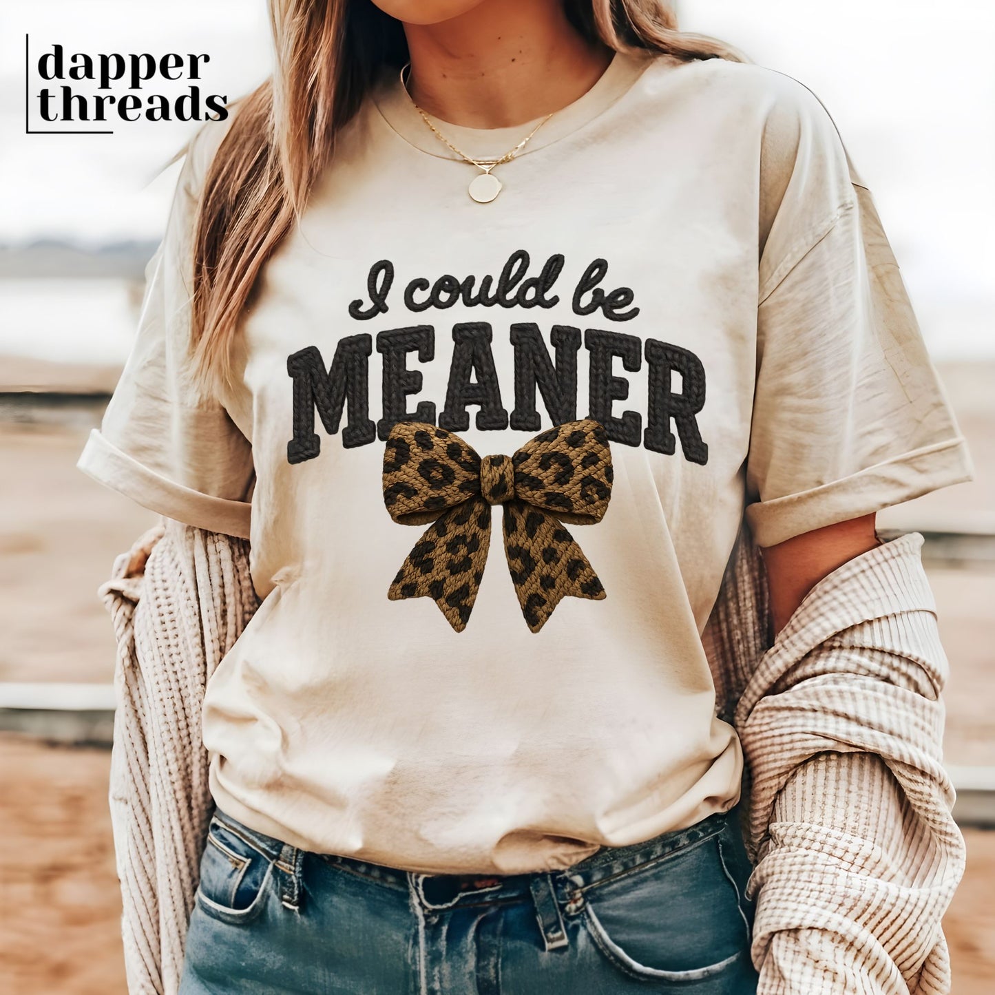I Could Be Meaner Bow Faux Yarn Tee