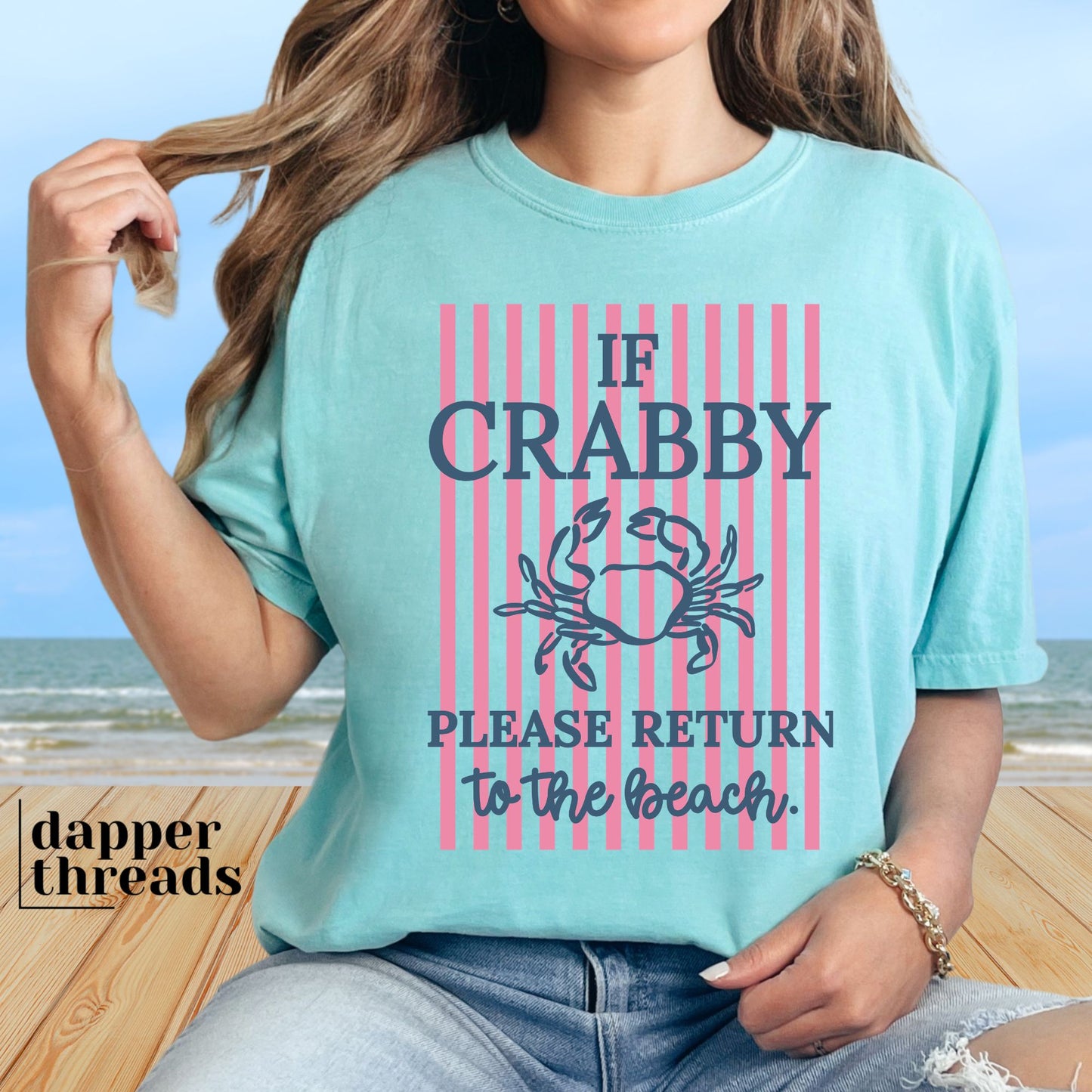 If Crabby Please Return Simple Stripes Tee