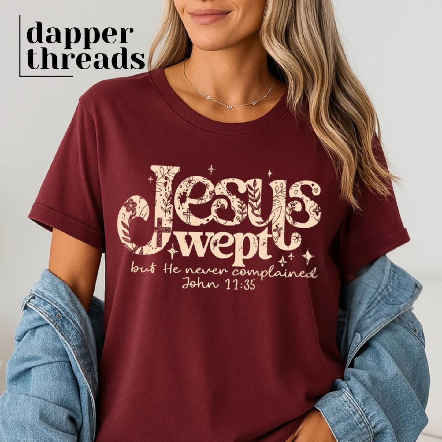 Jesus Wept Floral Tee
