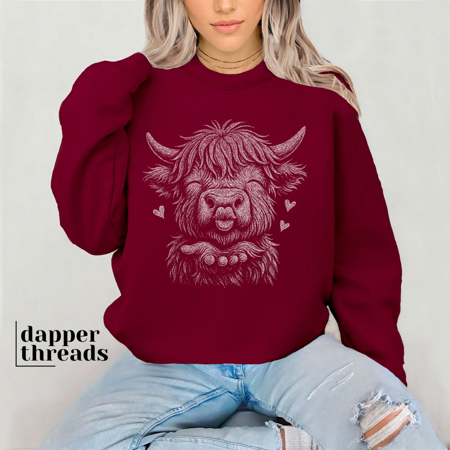 Kissy Face Highland Cow Sweatshirt