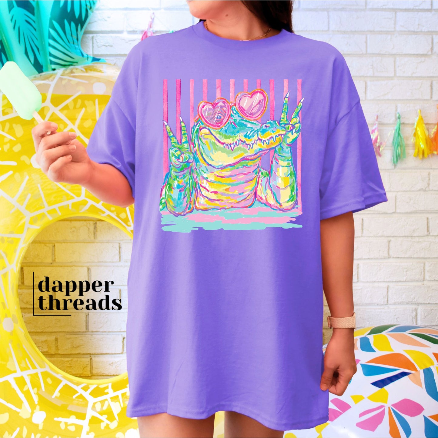 Peace Sign Crocodile Stripes Tee