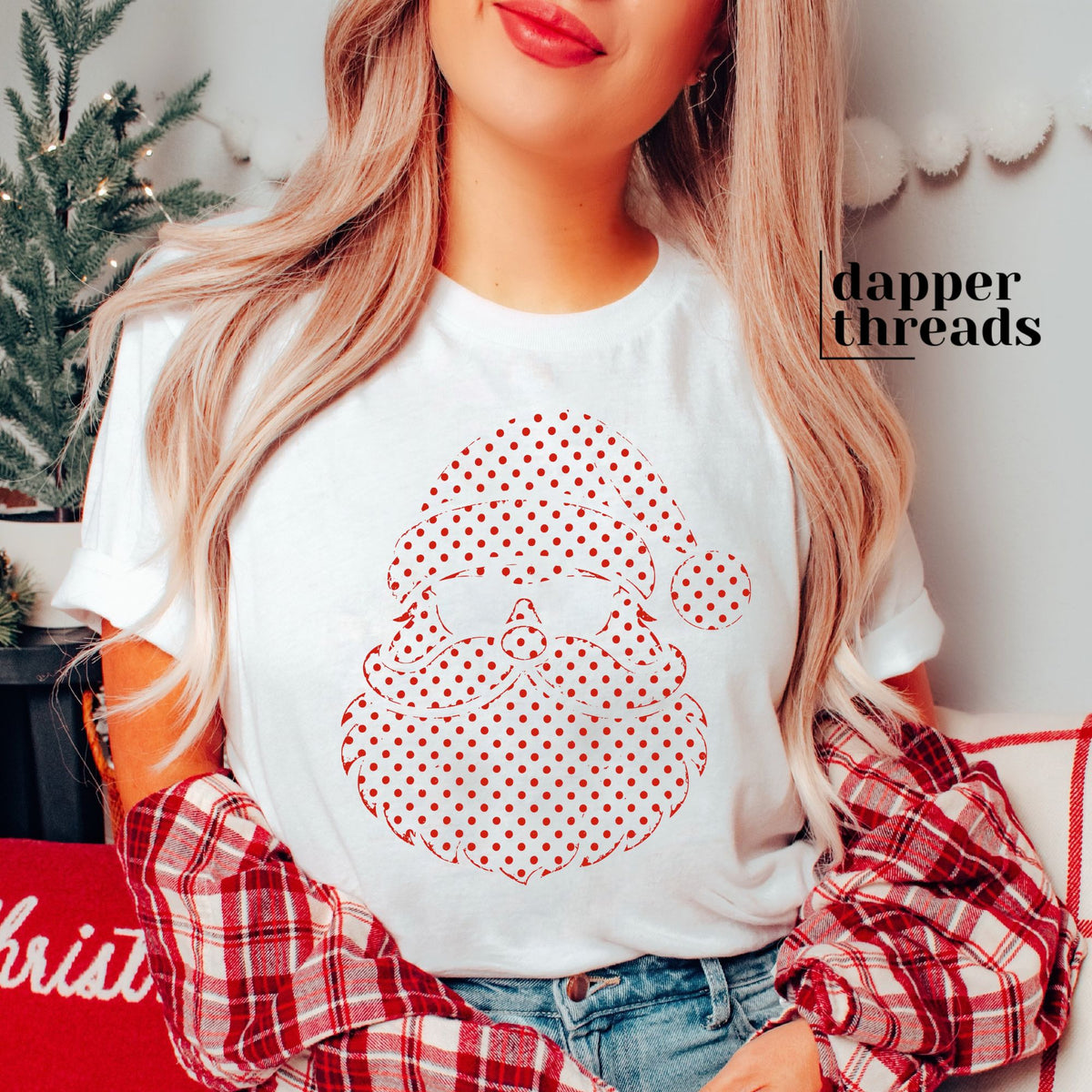 Polka dot Santa Tee