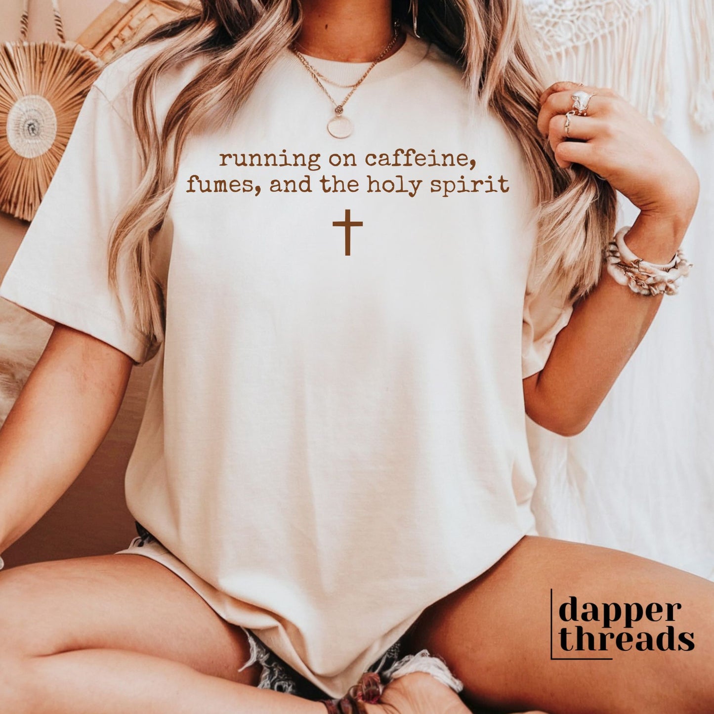 Running On Caffeine Fumes Holy Spirit Tee