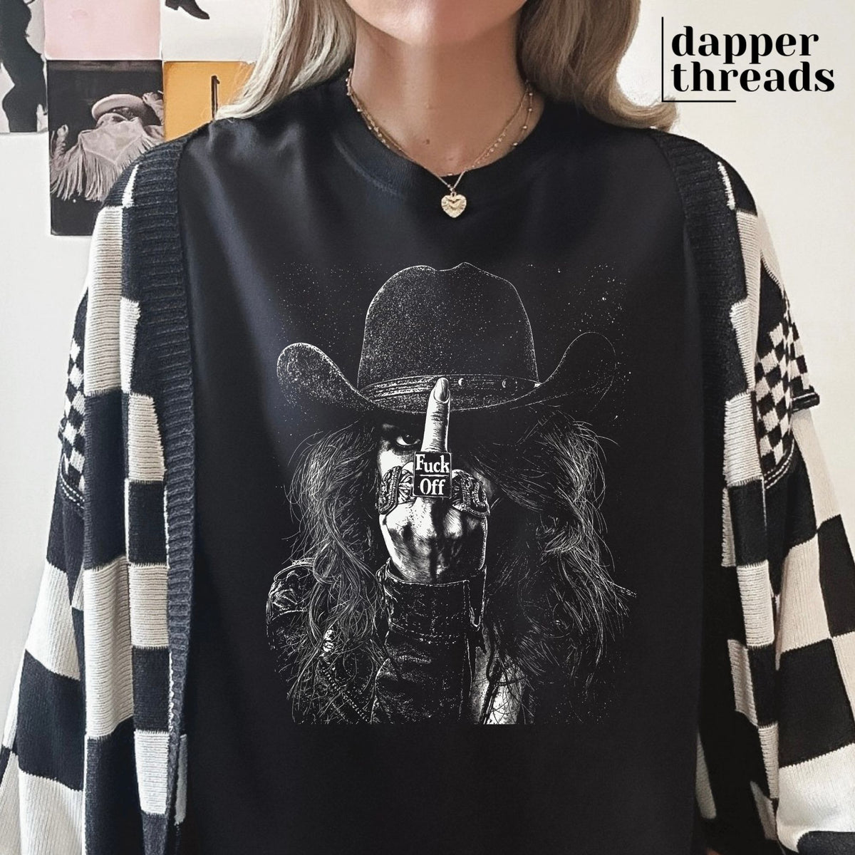Sassy Western Cowgirl Half Tone Tee