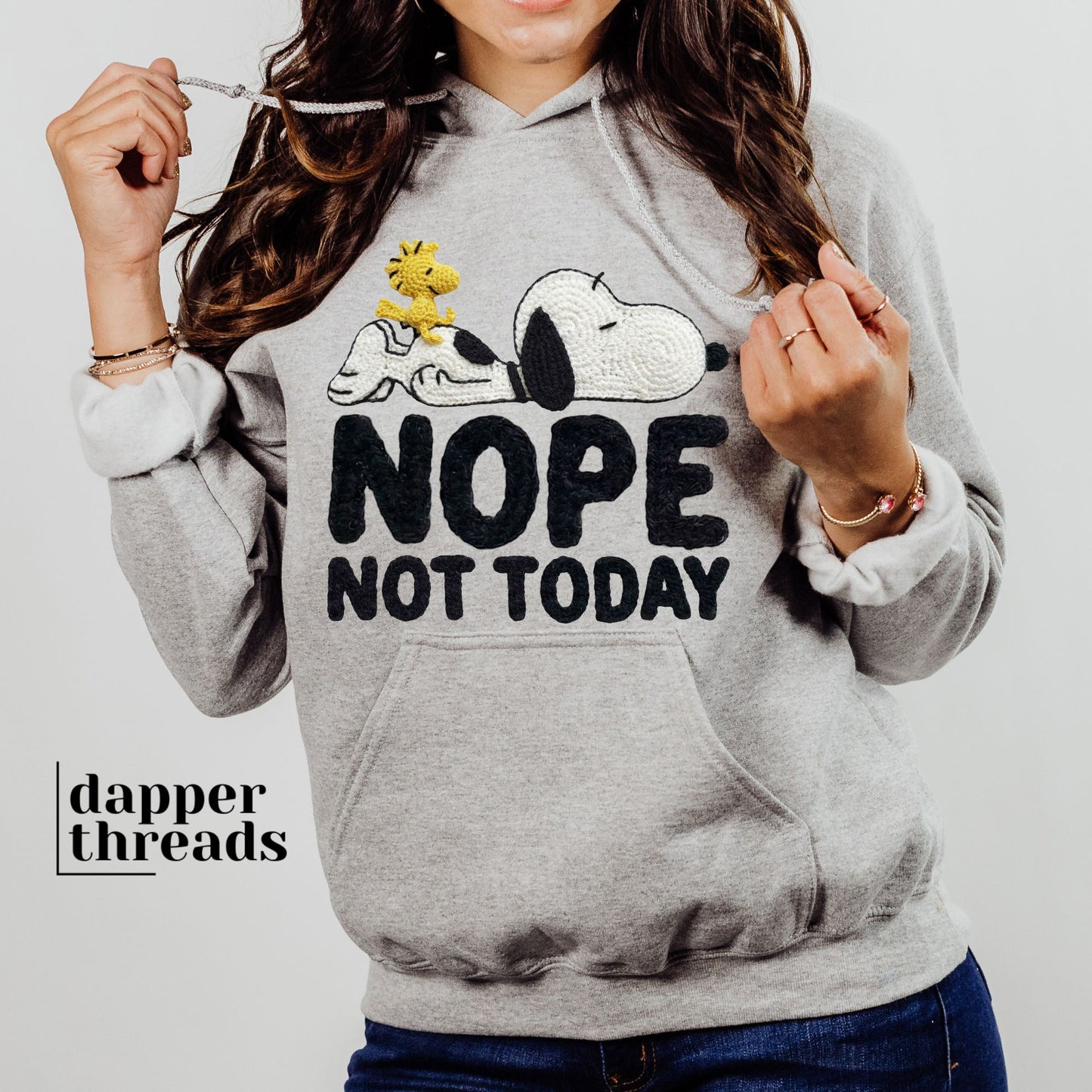 Snoop Nope Not Today Faux Yarn Hoodie