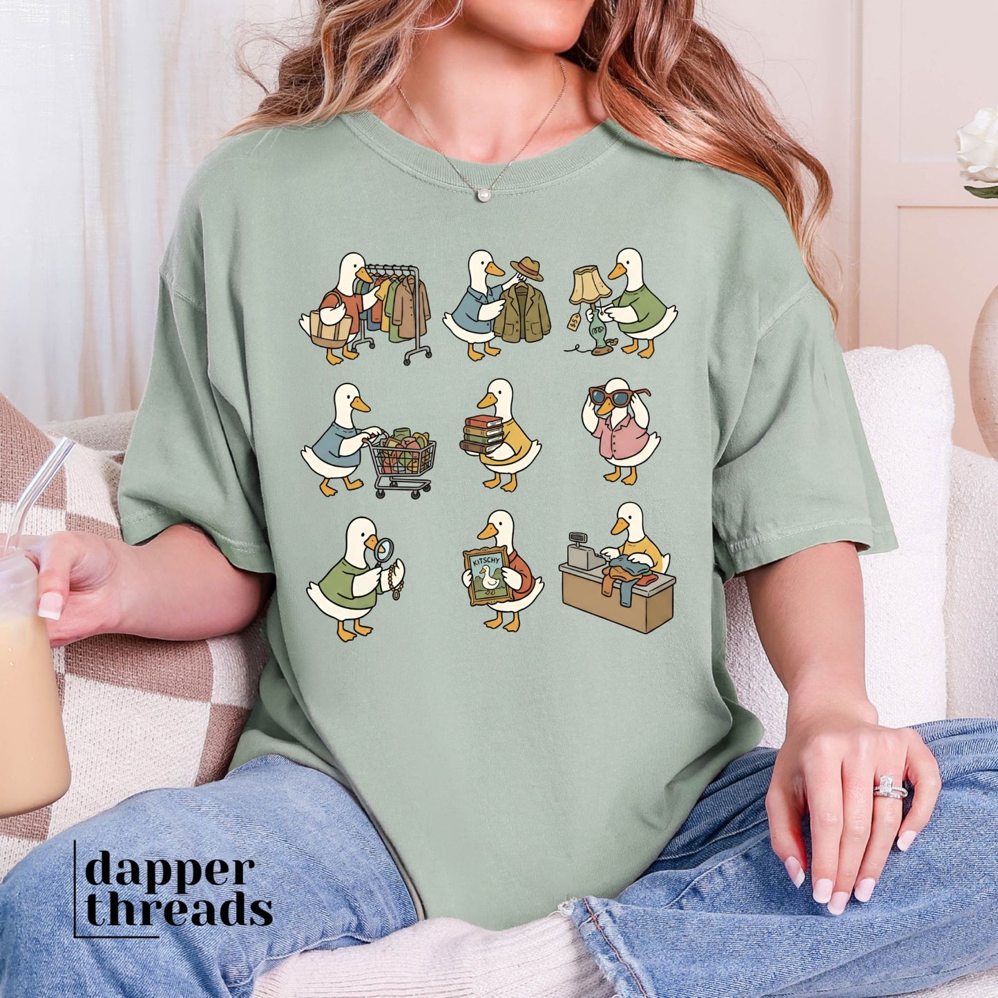 Thrifting Goose Collage Tee
