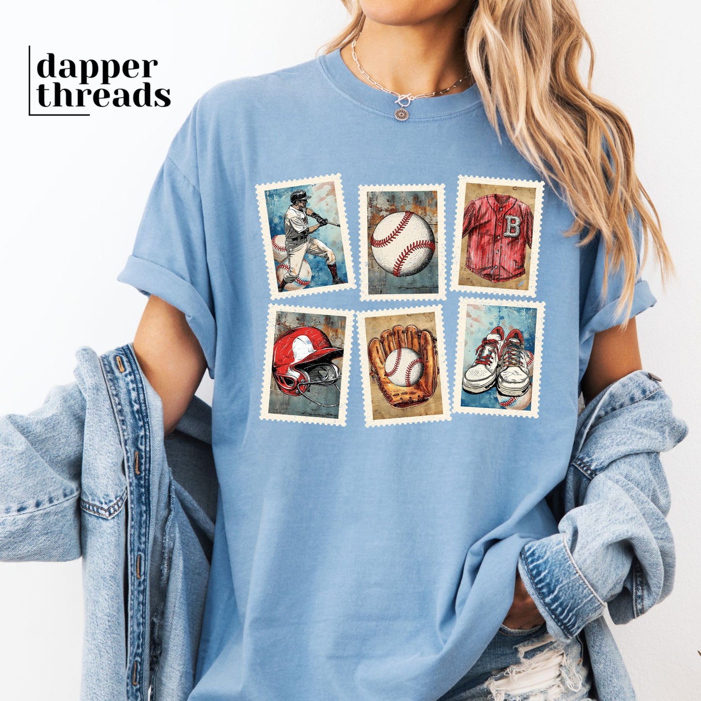 Vintage Baseball Stamps Tee