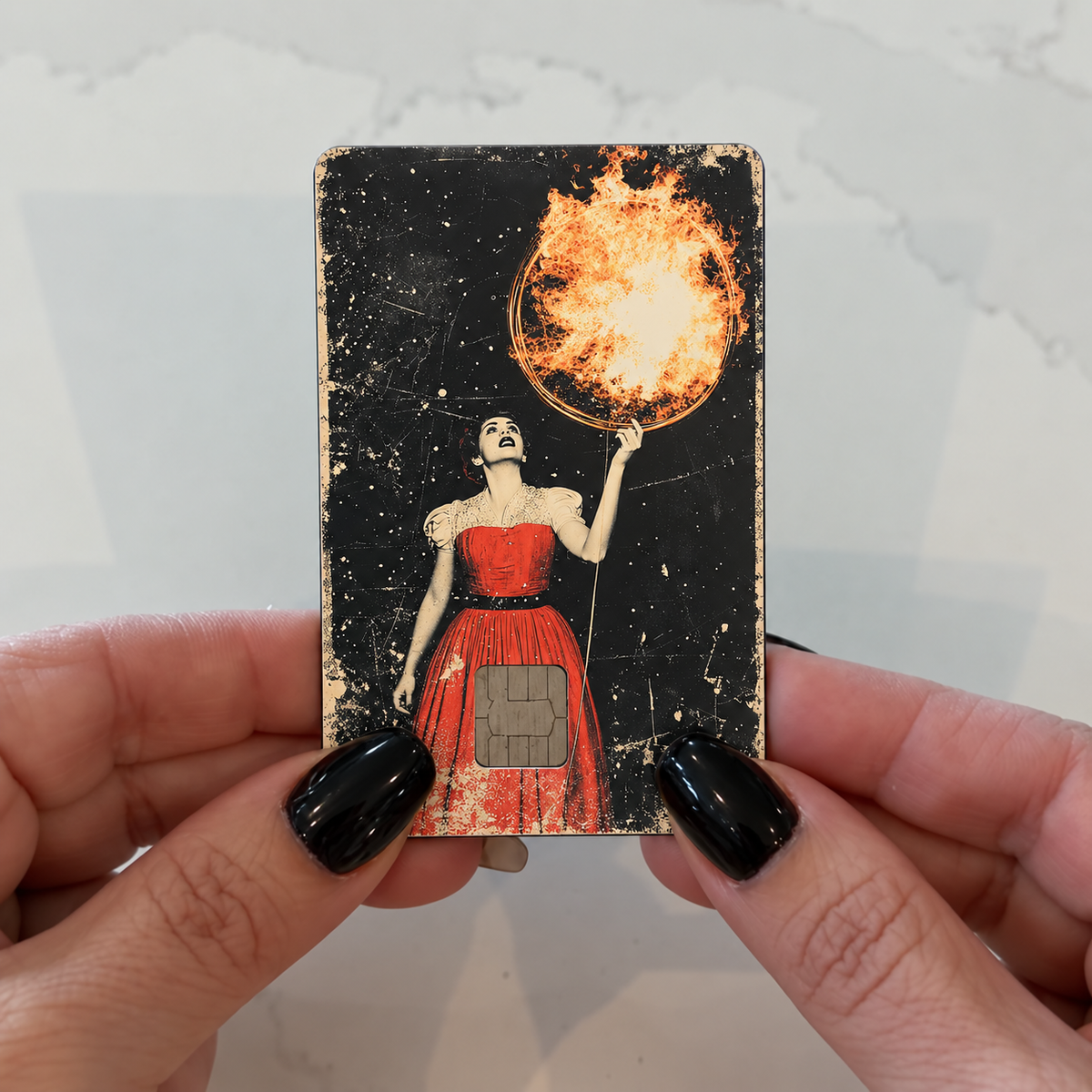 Ring of Fire Lady Credit Card Skin