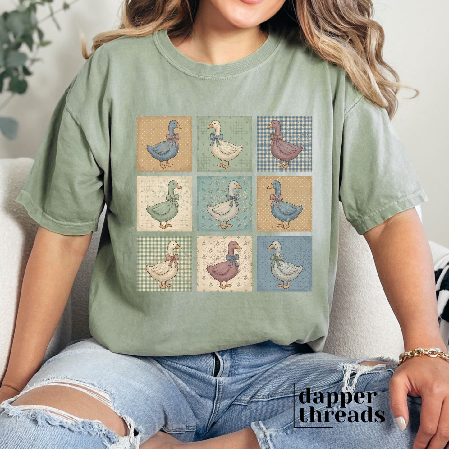 Vintage Goose Squares Tee