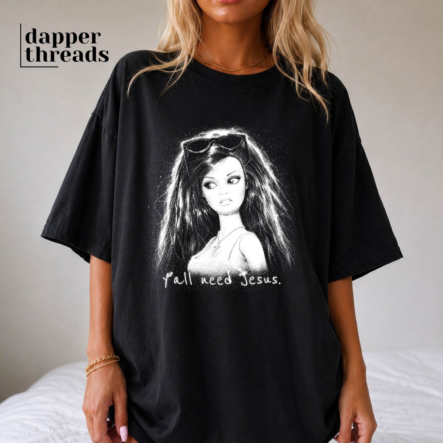 Y'all Need Jesus Doll Halftone Tee