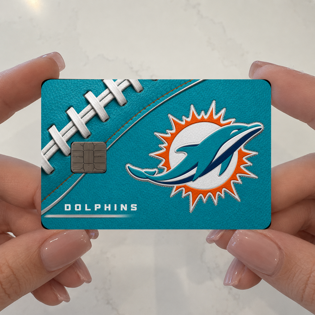 Dolphins Football Credit Card Skin - FREE SHIPPING