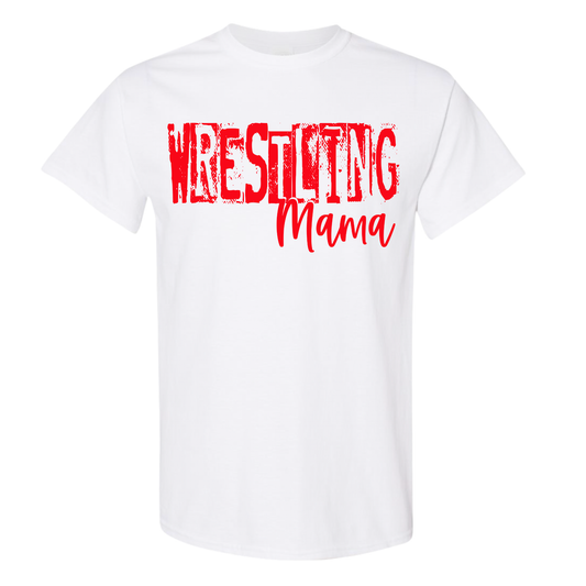 Distressed Wrestling Mama (Red Ink) Tee