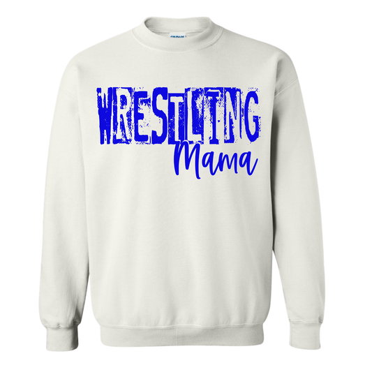 Distressed Wrestling Mama (Blue Ink) Sweatshirt
