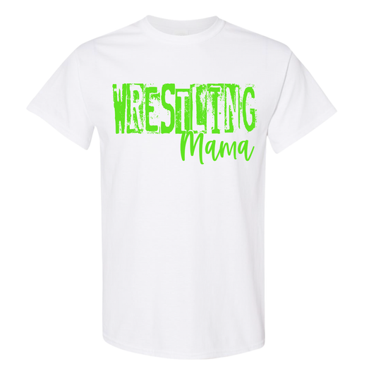 Distressed Wrestling Mama (Green Ink) Tee
