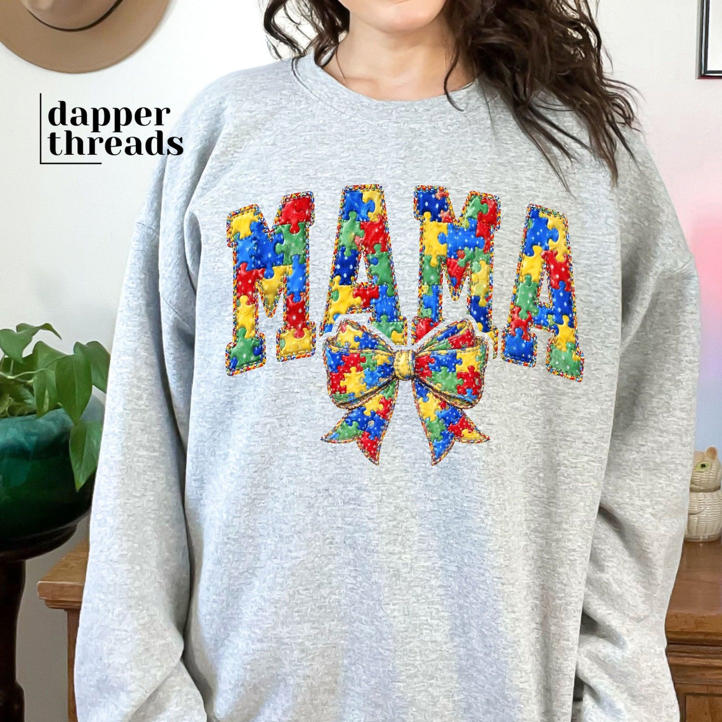 Autism Mama Bow Sweatshirt