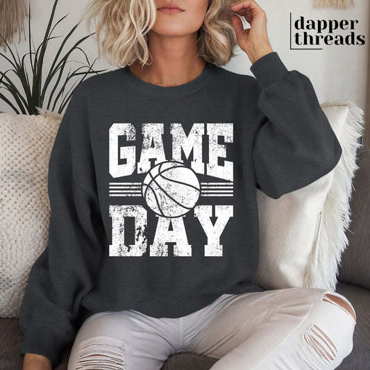 Basketball Game Day Varsity Grunge Sweatshirt