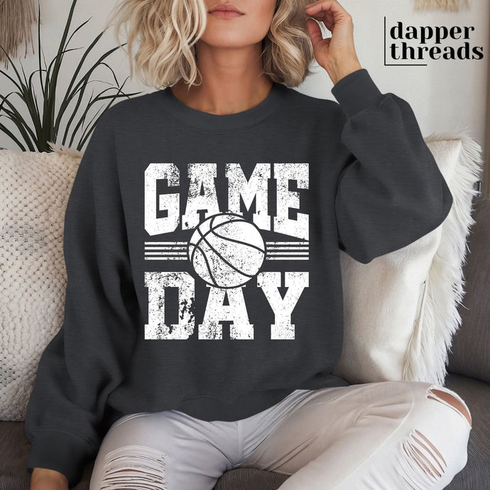 Basketball Game Day Varsity Grunge Sweatshirt