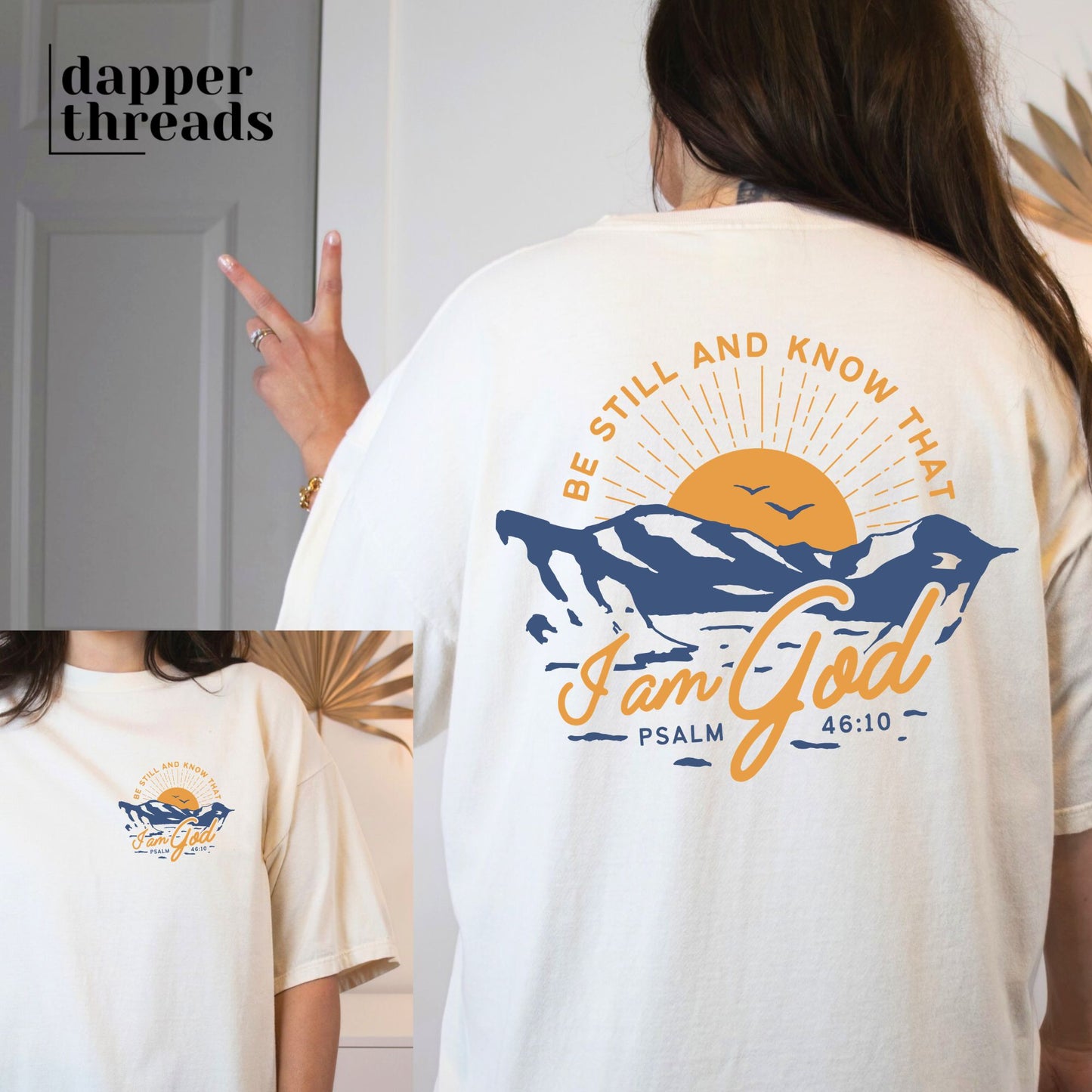 Be Still And Know That I Am God With Pocket Accent Tee