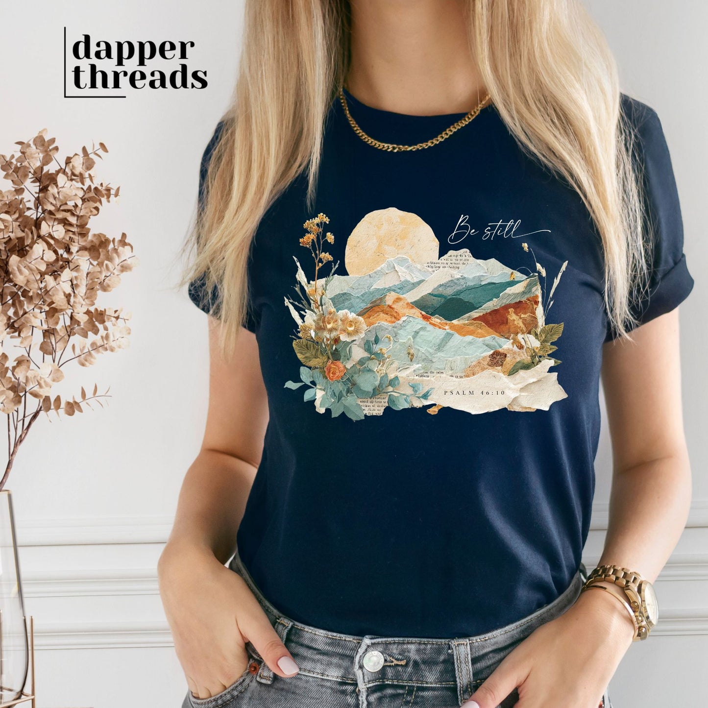 Be Still Mountain Collage Tee