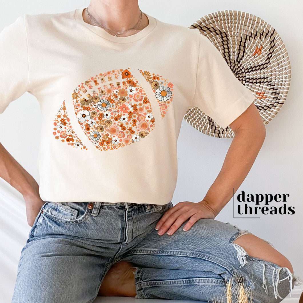 Boho Floral Football Tee