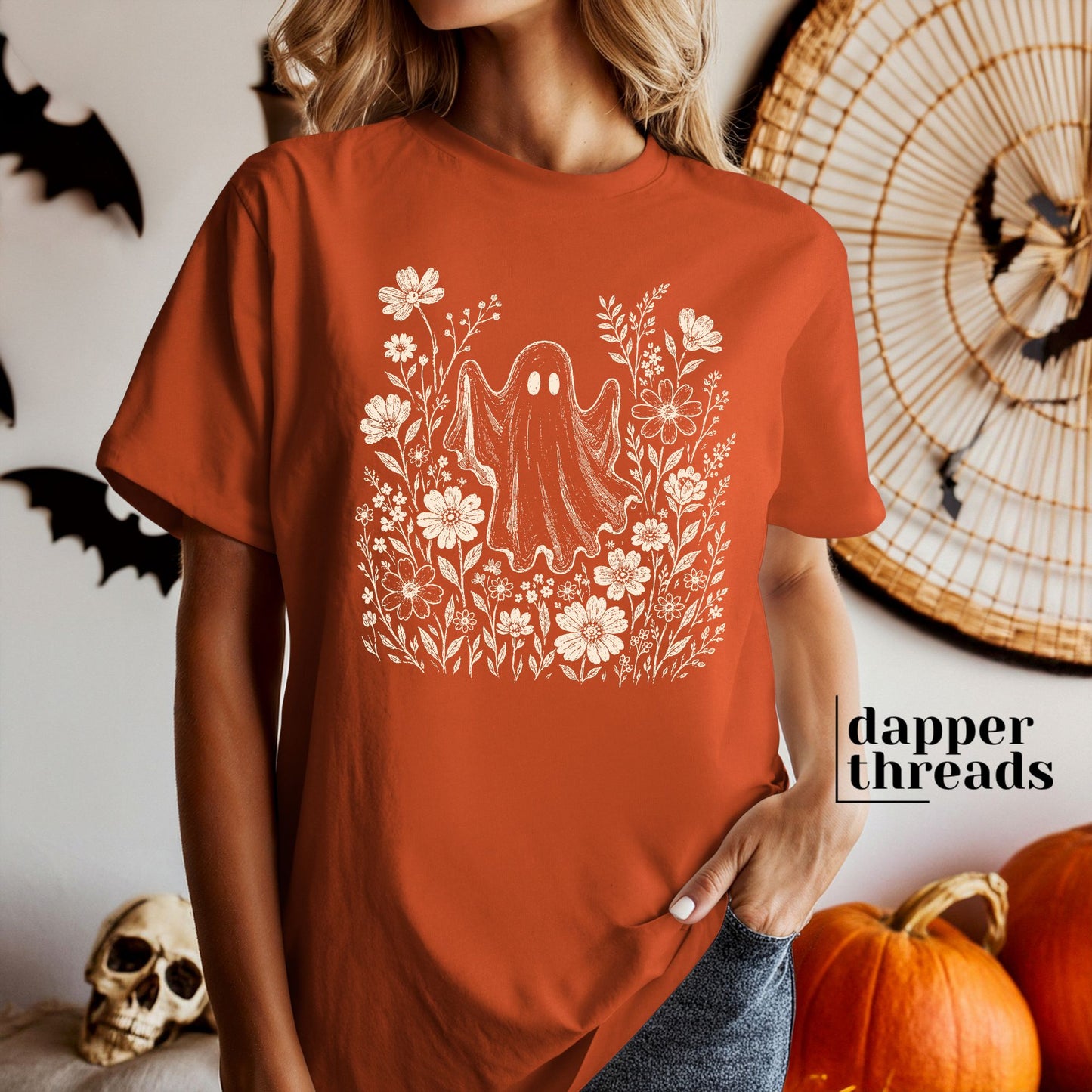 Boho Flower Field Ghost Tee