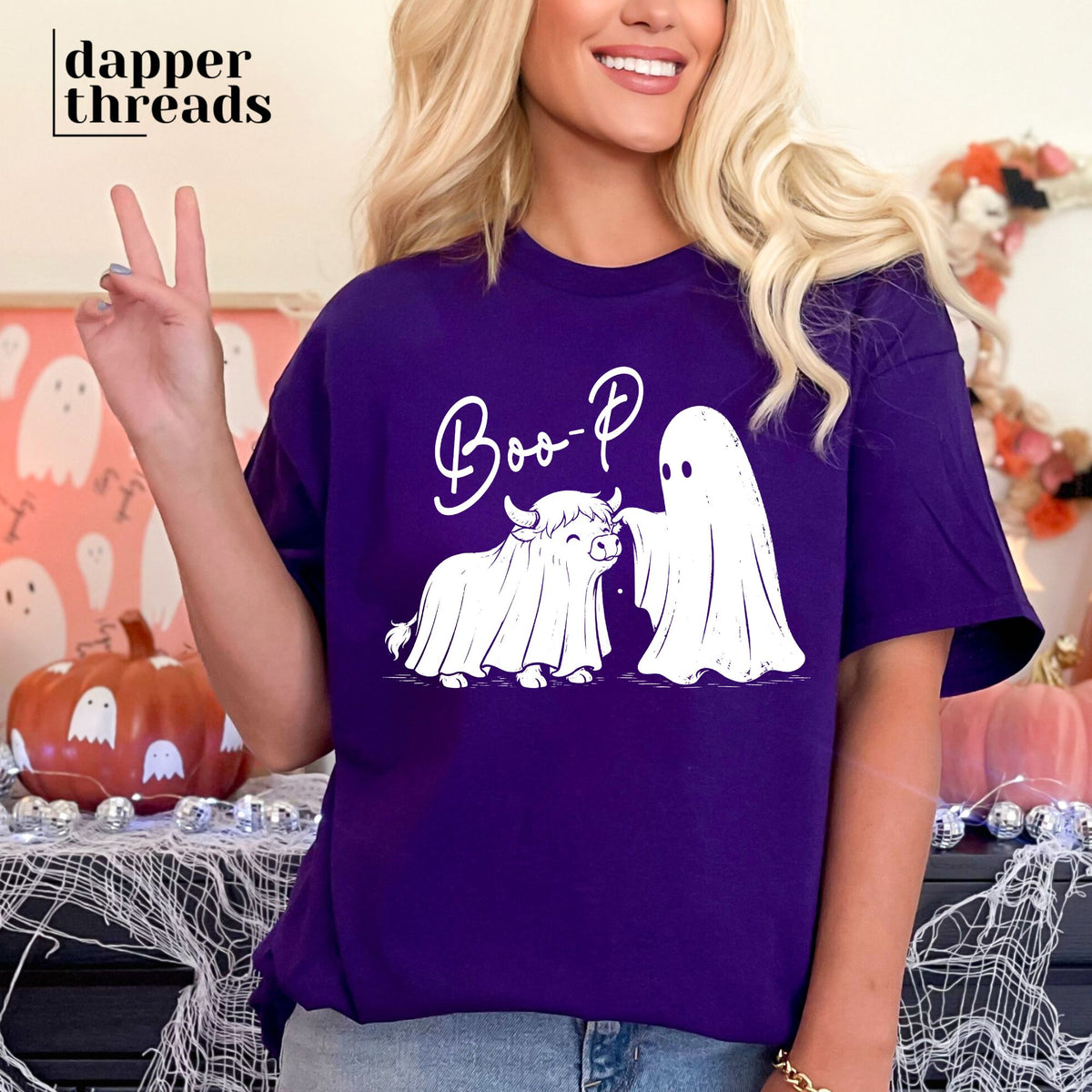 Boo-p Highland Cow Ghosts Tee
